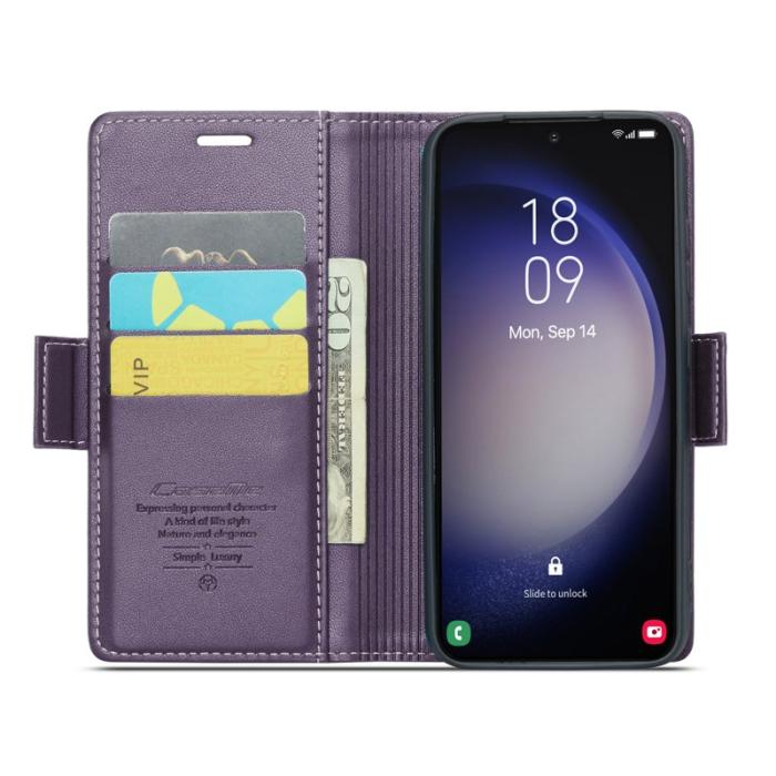 Caseme - CASEME 023 Läderfodral till Samsung Galaxy S23 - Lila