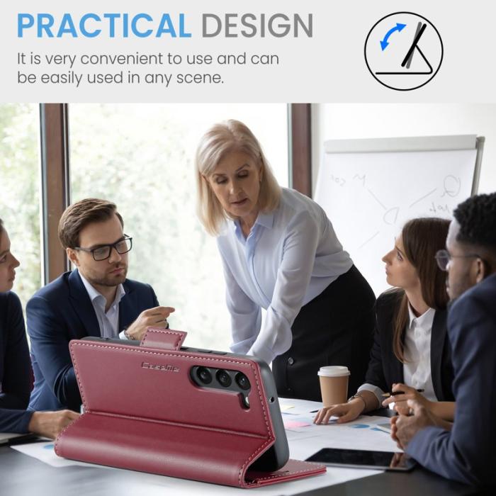 Caseme - CASEME 023 Läderfodral till Samsung Galaxy S23 - Röd