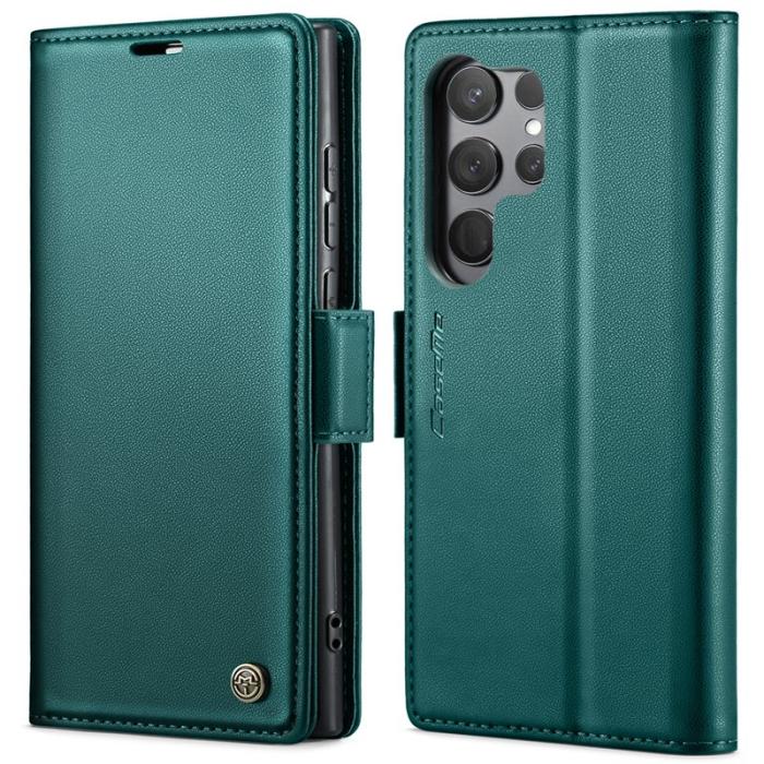 Caseme - CASEME 023 Läderfodral till Samsung Galaxy S23 Ultra - Grön