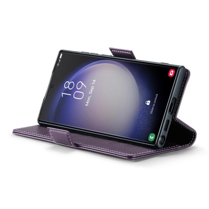 Caseme - CASEME 023 Läderfodral till Samsung Galaxy S23 Ultra - Lila