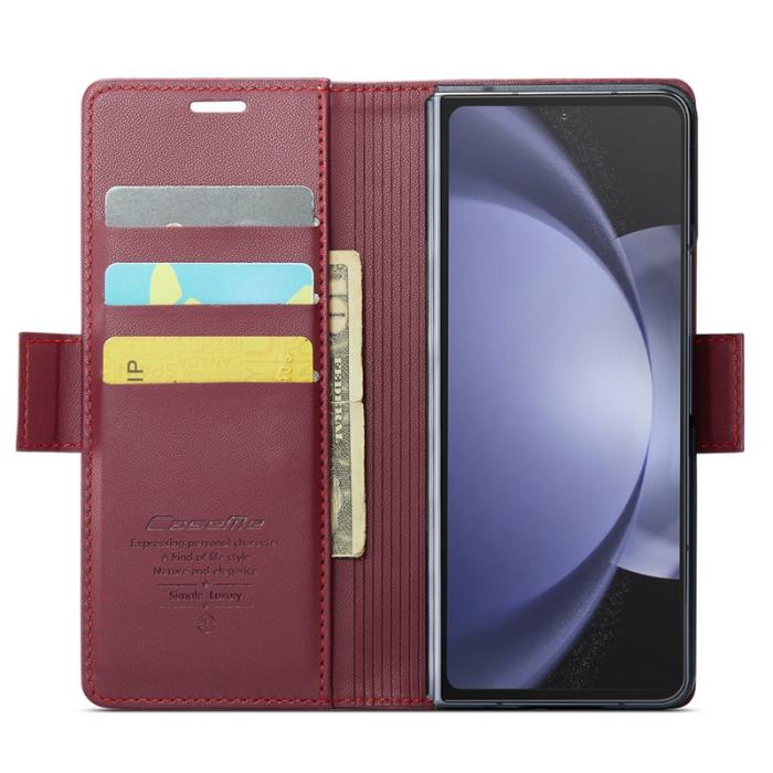 Caseme - CASEME 023 Läderfodral till Samsung Galaxy Z Fold5 5G - Röd