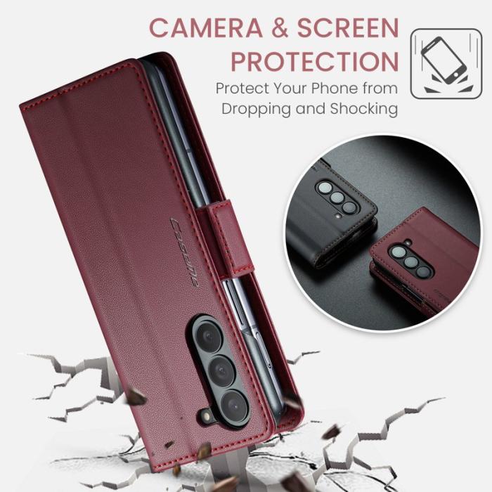 Caseme - CASEME 023 Läderfodral till Samsung Galaxy Z Fold5 5G - Röd