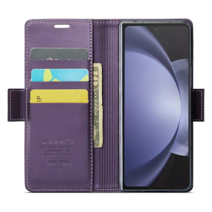 Caseme - CASEME Plånboksfodral Konstläder till Samsung Galaxy Z Fold6 5G - Lila