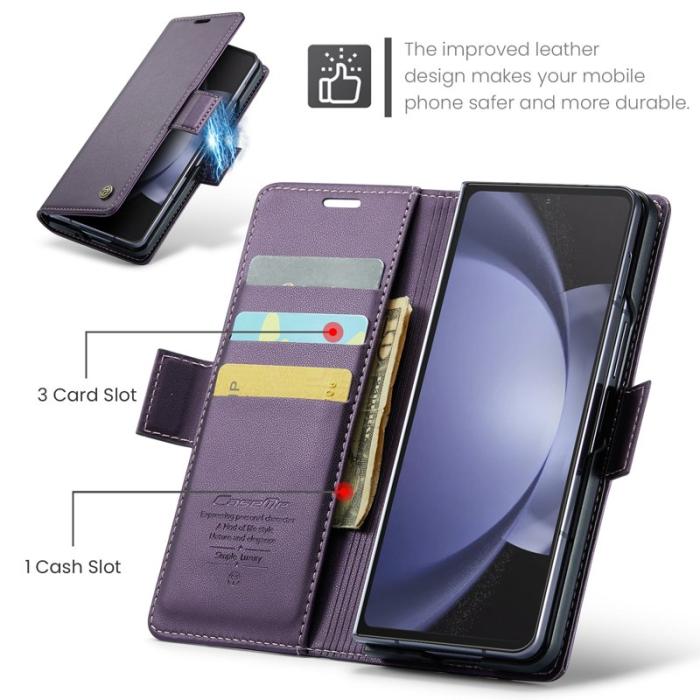 Caseme - CASEME Plånboksfodral Konstläder till Samsung Galaxy Z Fold6 5G - Lila
