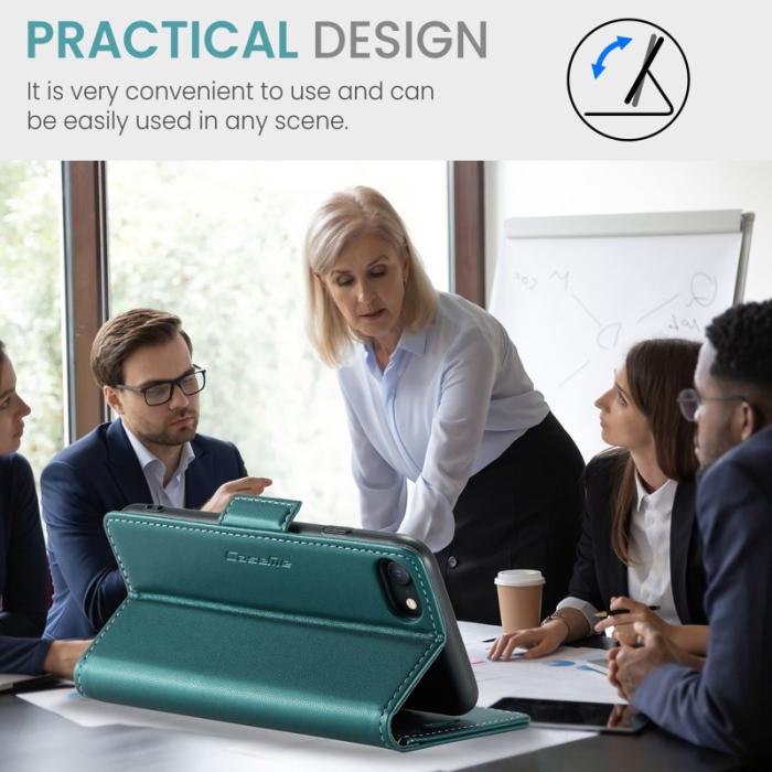 Caseme - CASEME 023 Litchi Texture Läderfodral i Grön för iPhone 6/7/8/SE