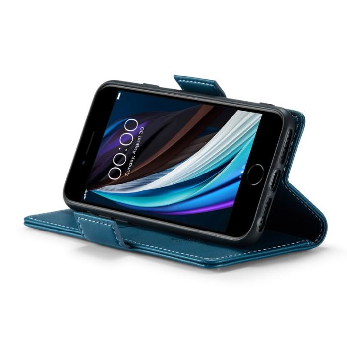 Caseme - CASEME 023 Litchi Texture Läderfodral iPhone 6/7/8/SE Blå