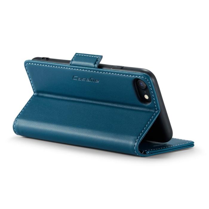 Caseme - CASEME 023 Litchi Texture Läderfodral iPhone 6/7/8/SE Blå