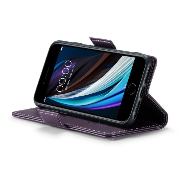 Caseme - CASEME 023 Litchi Texture Läderfodral iPhone 6/7/8/SE Lila