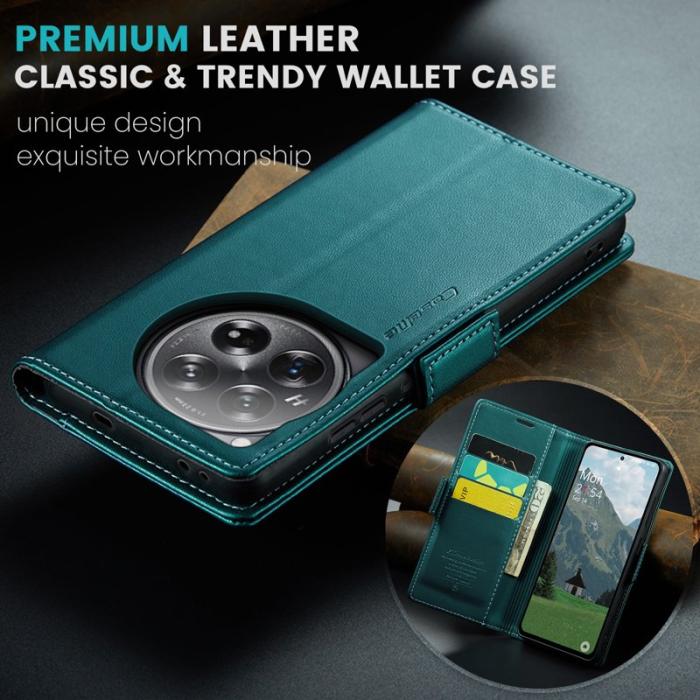 Caseme - CASEME 023 OnePlus 12 5G Skal RFID Blocker Läder Grön