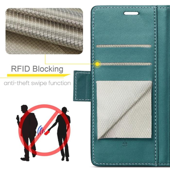Caseme - CASEME 023 OnePlus 12 5G Skal RFID Blocker Läder Grön