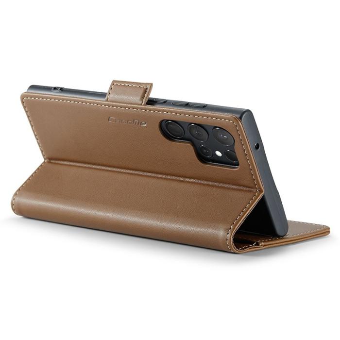 Caseme - CASEME 023 Samsung Galaxy S24 Ultra Läderfodral RFID Brown
