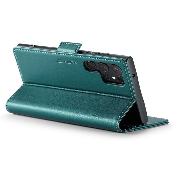 Caseme - CASEME 023 Samsung Galaxy S24 Ultra Läderfodral RFID Grön
