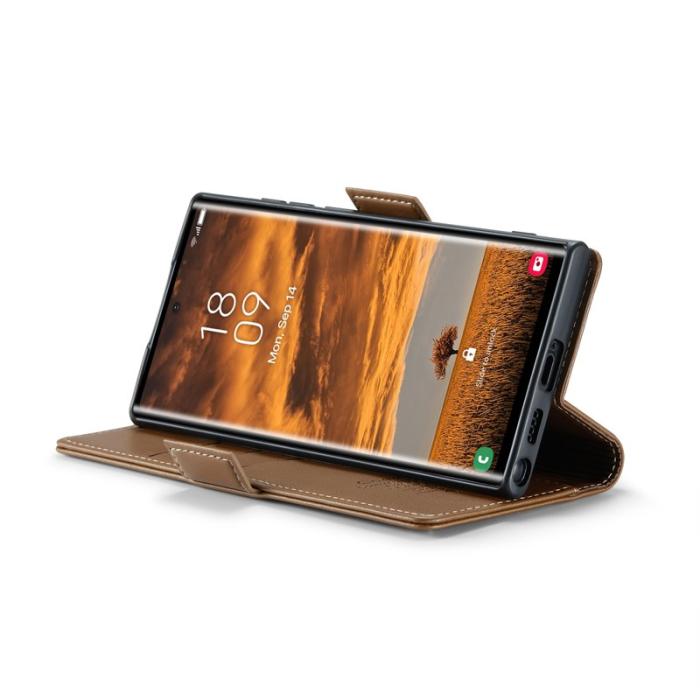 Caseme - CASEME 023 Samsung Galaxy S25 Ultra Läderfodral RFID Brunt