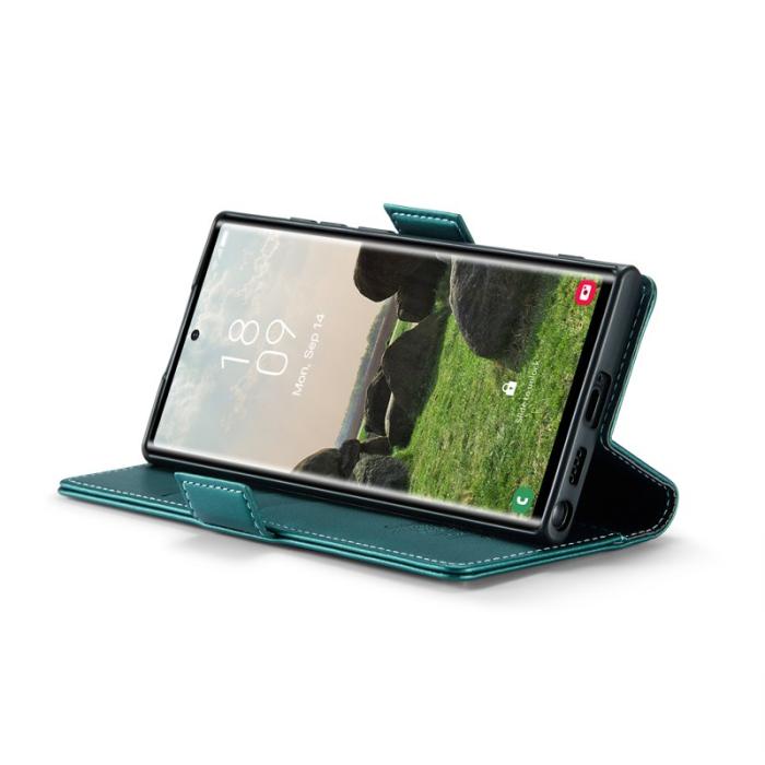 Caseme - CASEME 023 Samsung Galaxy S25 Ultra Läderfodral RFID Grön