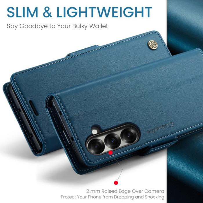 Caseme - CASEME 023 Samsung Galaxy Z Fold7 5G Fodral Läder Blå