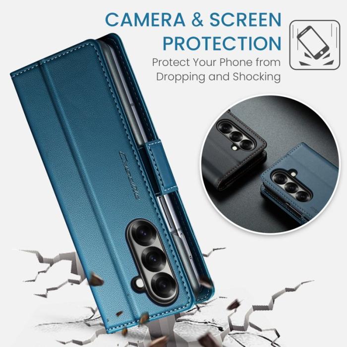 Caseme - CASEME 023 Samsung Galaxy Z Fold7 5G Fodral Läder Blå