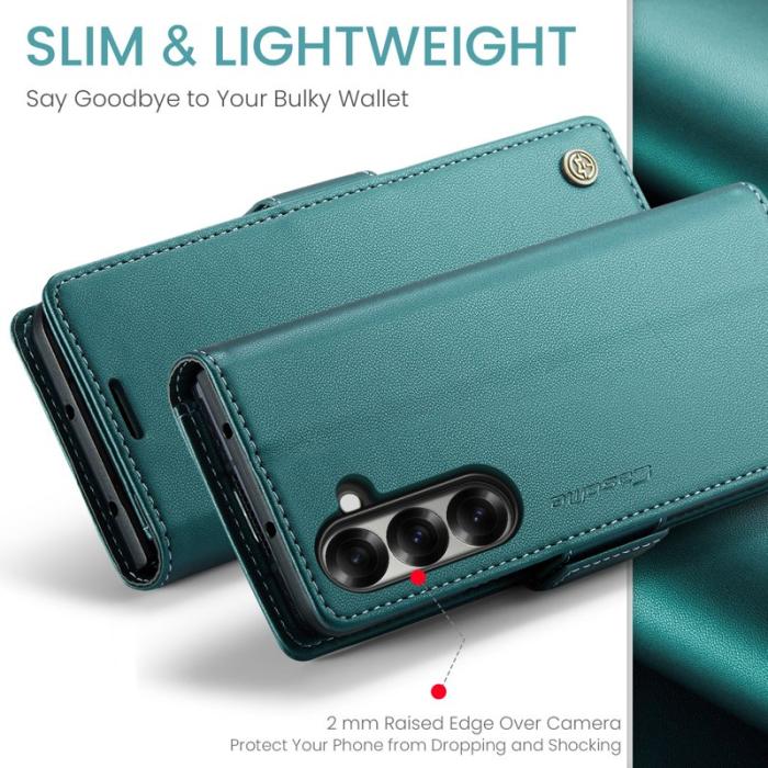 Caseme - CASEME 023 Samsung Galaxy Z Fold7 5G Fodral Läder Grön