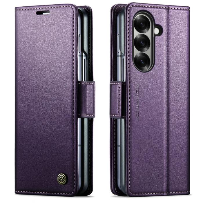 Caseme - CASEME 023 Samsung Galaxy Z Fold7 5G Skal Läder Plånbok Lila