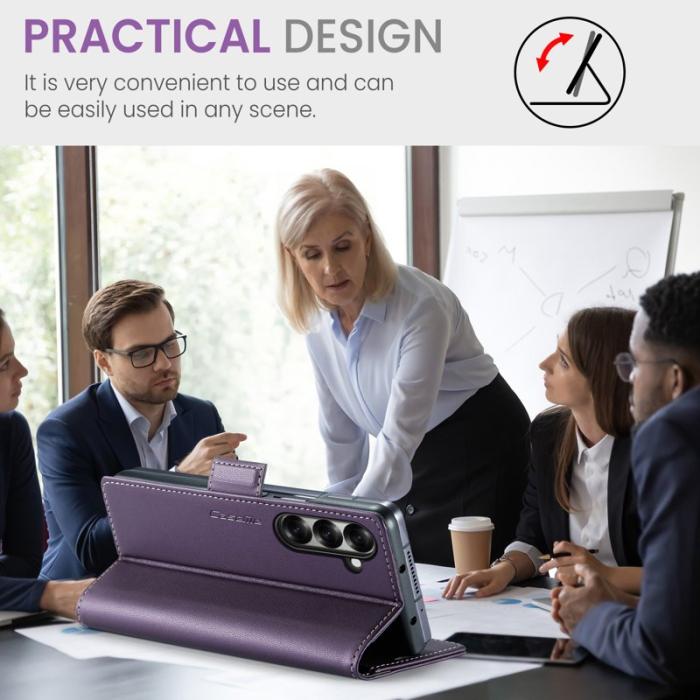 Caseme - CASEME 023 Samsung Galaxy Z Fold7 5G Skal Läder Plånbok Lila