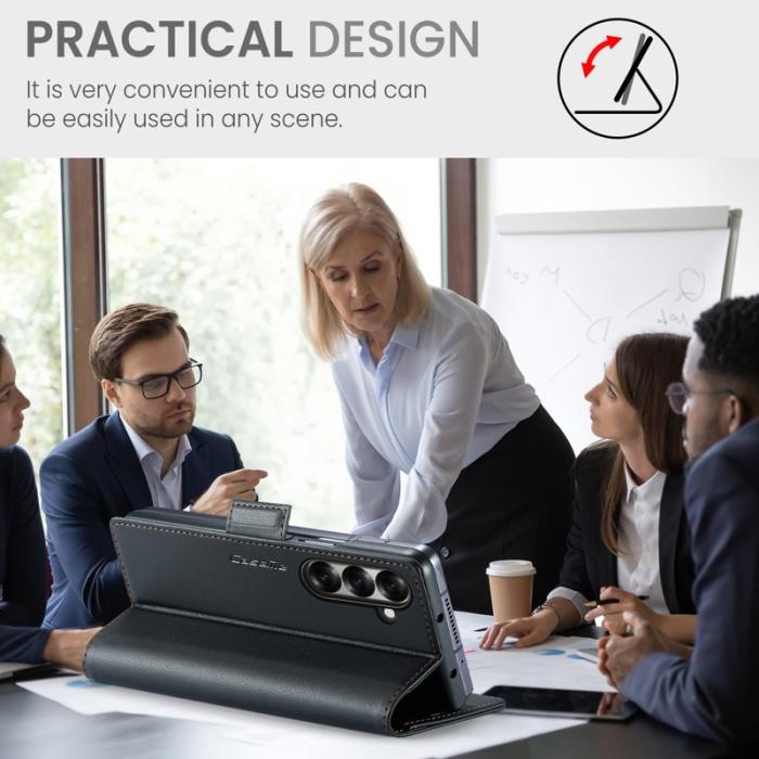 Caseme - CASEME 023 Samsung Galaxy Z Fold7 5G Skal Läder Plånbok Svart