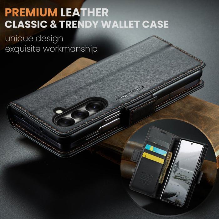 Caseme - CASEME 023 Samsung Galaxy Z Fold7 5G Skal Läder Plånbok Svart