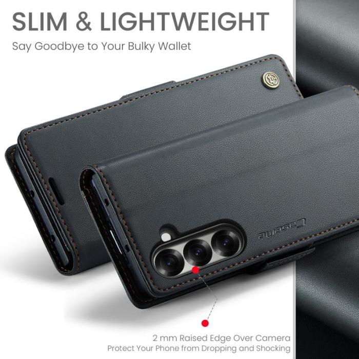 Caseme - CASEME 023 Samsung Galaxy Z Fold7 5G Skal Läder Plånbok Svart