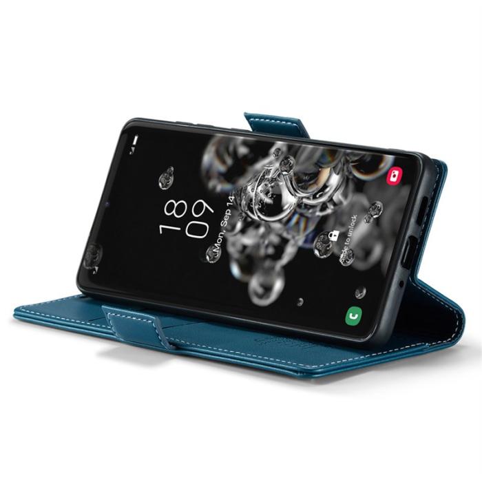 Caseme - CASEME 023 Series Samsung Galaxy S20 Ultra Fodral Läder Blå