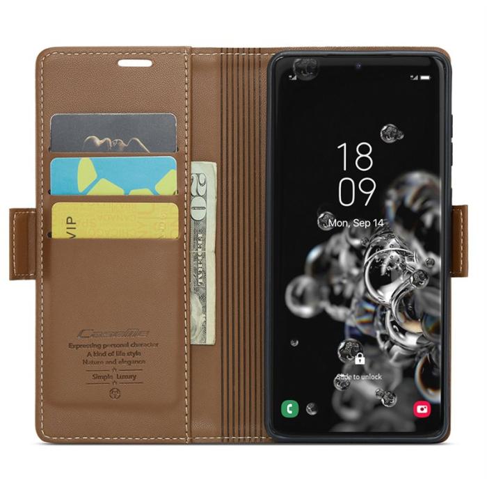Caseme - CASEME 023 Series Samsung Galaxy S20 Ultra Fodral Läder Brun