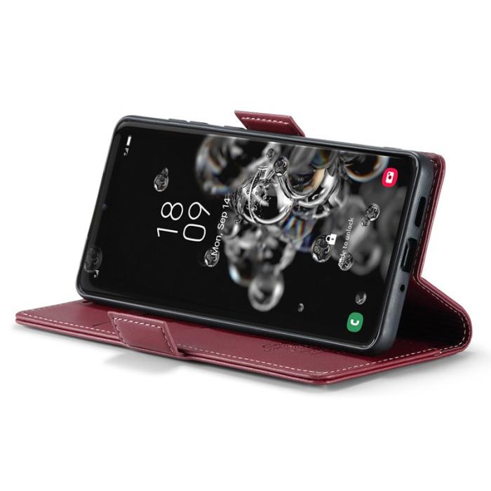 Caseme - CASEME 023 Series Samsung Galaxy S20 Ultra Fodral Läder Röd