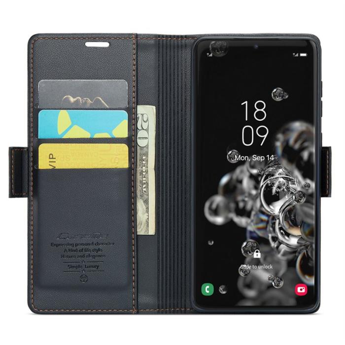 Caseme - CASEME 023 Series Samsung Galaxy S20 Ultra Fodral Läder Svart
