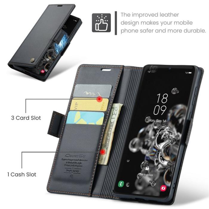 Caseme - CASEME 023 Series Samsung Galaxy S20 Ultra Fodral Läder Svart