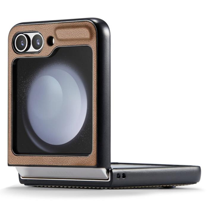 Caseme - CASEME 023 Series Samsung Galaxy Z Flip7 FE Fodral Läder Brun