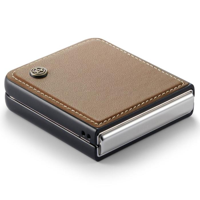 Caseme - CASEME 023 Series Samsung Galaxy Z Flip7 FE Fodral Läder Brun