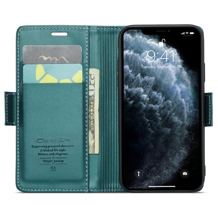 Caseme - CASEME 023 Series Ställbar Läderfodral iPhone 11 Pro Grön