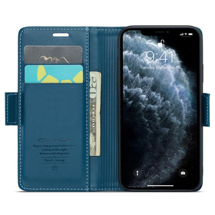 Caseme - CASEME 023 Series Ställbart Läderfodral iPhone 11 Pro Blå