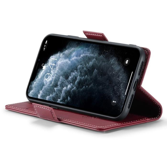 Caseme - CASEME 023 Series Ställskydd i Läder för iPhone 11 Pro - Röd