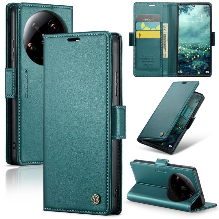 Caseme - CASEME 023 Series Xiaomi 14 Ultra Skal RFID Blocker Grön