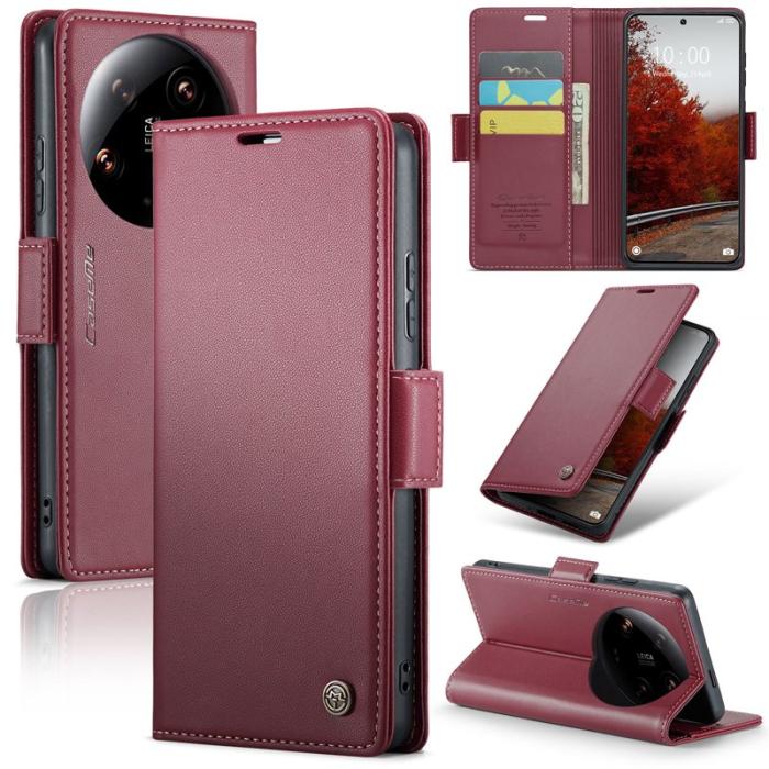 Caseme - CASEME 023 Series Xiaomi 14 Ultra Skal RFID Blocker Röd