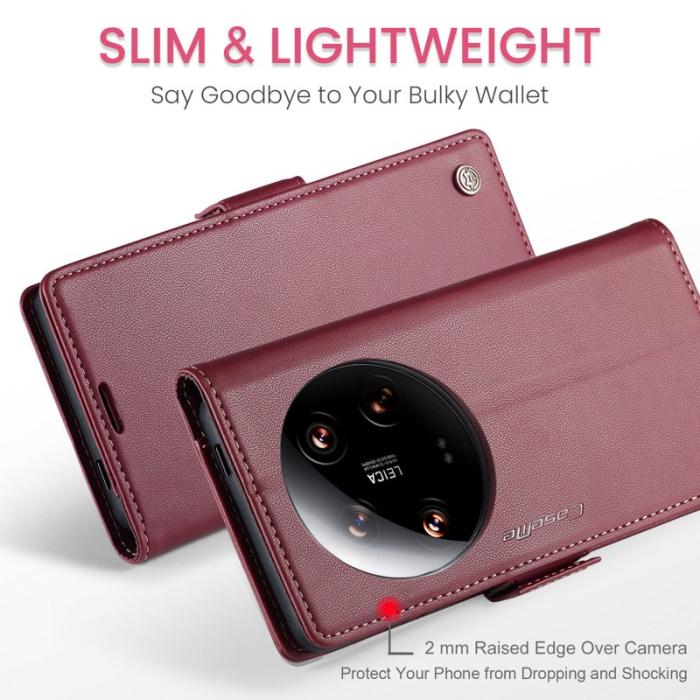 Caseme - CASEME 023 Series Xiaomi 14 Ultra Skal RFID Blocker Röd