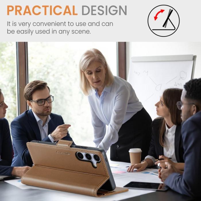 Caseme - CASEME 023 Skal för Samsung Galaxy S25 FE RFID Blocker Brun