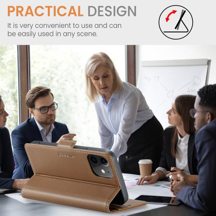 Caseme - CASEME 023 Ställfodral i Läder för iPhone 12 mini - Brun