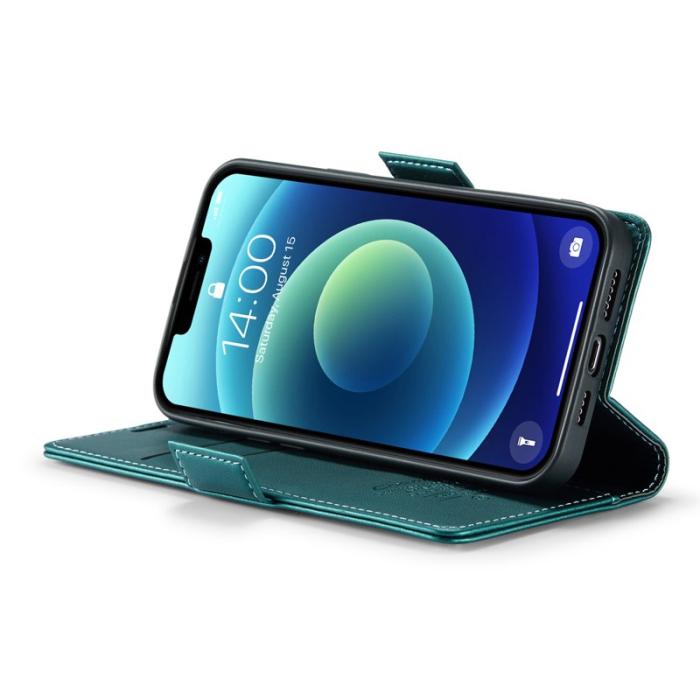 Caseme - CASEME 023 Ställfodral till iPhone 12 mini, Grön Läder