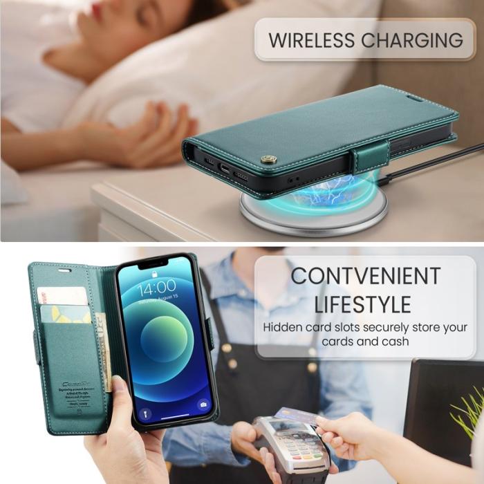 Caseme - CASEME 023 Ställfodral till iPhone 12 mini, Grön Läder