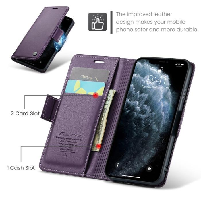 Caseme - CASEME 023 Stand Leather Fodral för iPhone 11 Pro - Lila
