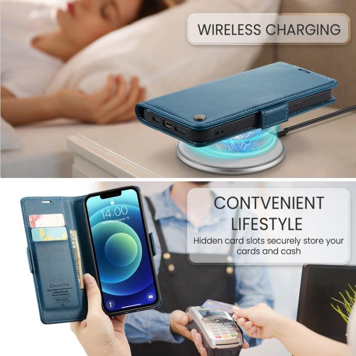 Caseme - CASEME 023 Stand Wallet Case iPhone 12 mini Läder Blå