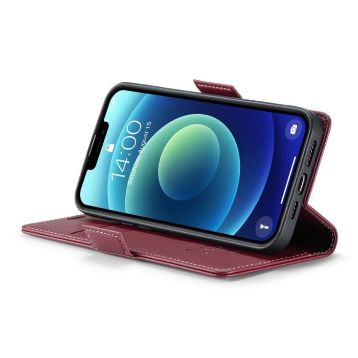 Caseme - CASEME 023 Stand Wallet Case iPhone 12 mini Läder Röd