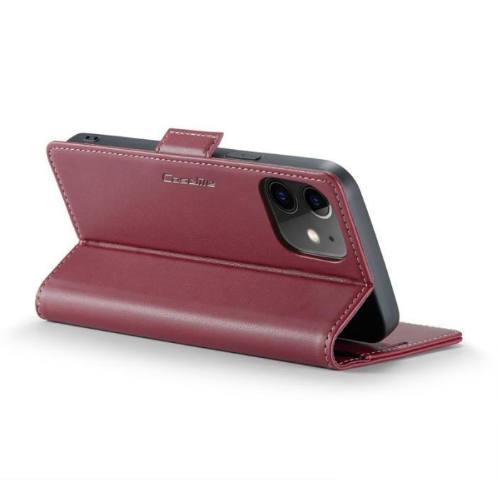 Caseme - CASEME 023 Stand Wallet Case iPhone 12 mini Läder Röd