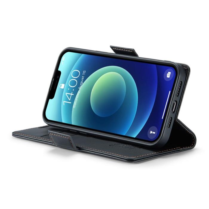 Caseme - CASEME 023 Stand Wallet Case iPhone 12 mini Läder Svart