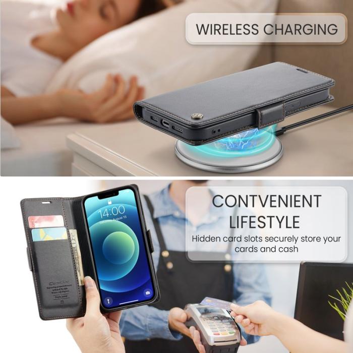 Caseme - CASEME 023 Stand Wallet Case iPhone 12 mini Läder Svart