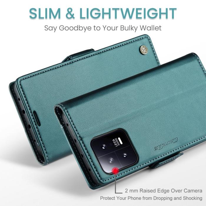 Caseme - CASEME 023 Xiaomi 13 Läderfodral RFID Blockering Grön